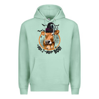 Seafoam Halloween Cow Moo I Mean Boo Premium Hoodie - texasbilliewilder
