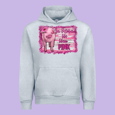 In October We Wear Pink Pig Urban Hoodie Designed By Ranaportraitstore