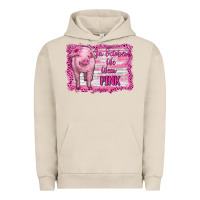 Pigment French Oak in october we wear pink pig Urban Hoodie - RanaPortraitStore