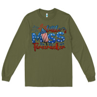 Army Green little miss firecracker 4th of july Long Sleeve Tee - BarkalooDesign