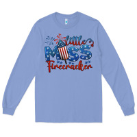 Colony Blue little miss firecracker 4th of july Long Sleeve Tee - BarkalooDesign