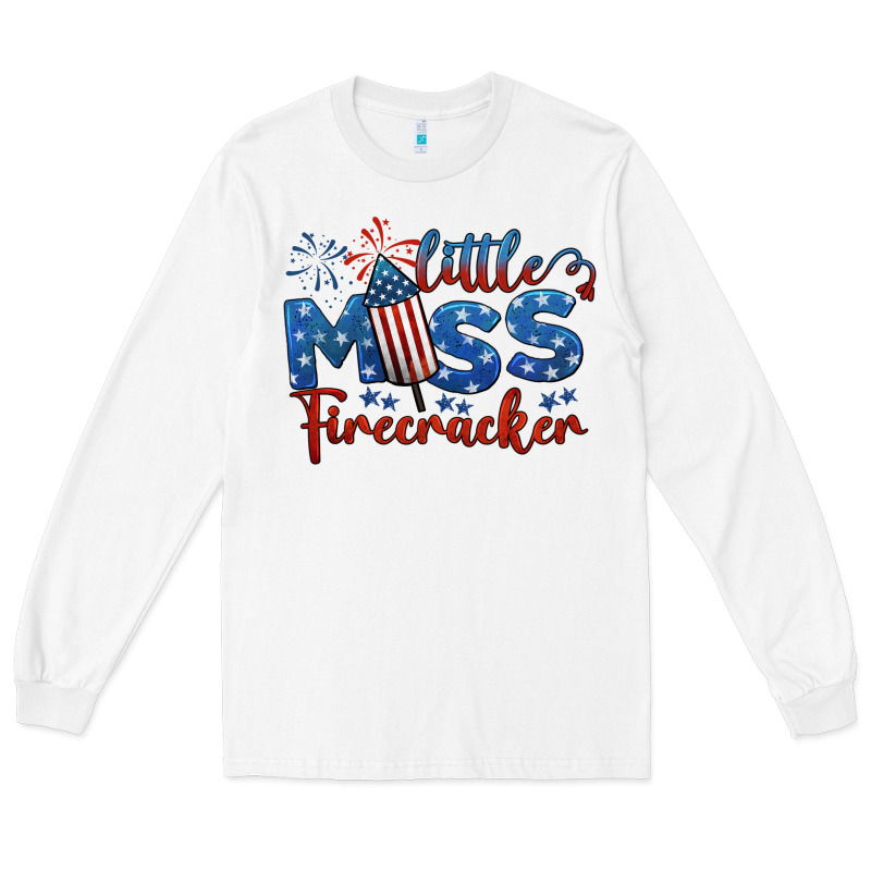 Little Miss Firecracker 4th Of July Long Sleeve Tee by BarkalooDesign | Teevron
