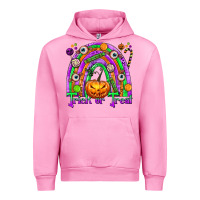 Fuchsia Pink Trick or Treat Halloween Rainbow Urban Hoodie - texasbilliewilder