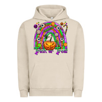 Pigment French Oak Trick or Treat Halloween Rainbow Urban Hoodie - texasbilliewilder