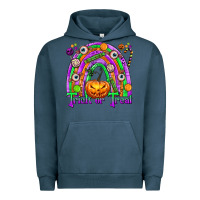 Pigment Midnight Navy Trick or Treat Halloween Rainbow Urban Hoodie - texasbilliewilder