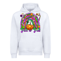 White Trick or Treat Halloween Rainbow Urban Hoodie - texasbilliewilder