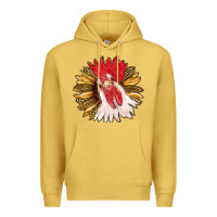 Antique Gold sunflower with rooster Premium Hoodie - RanaPortraitStore