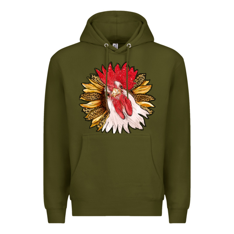 Sunflower With Rooster Premium Hoodie by RanaPortraitStore | Teevron