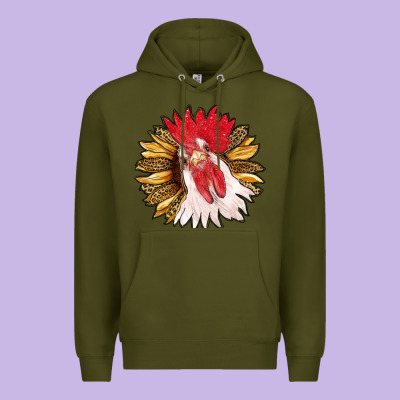 Sunflower With Rooster Premium Hoodie Designed By Ranaportraitstore