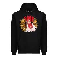 Black sunflower with rooster Premium Hoodie - RanaPortraitStore