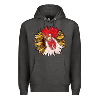 Charcoal Heather sunflower with rooster Premium Hoodie - RanaPortraitStore