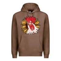 Chestnut sunflower with rooster Premium Hoodie - RanaPortraitStore
