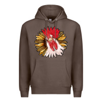 Coffee sunflower with rooster Premium Hoodie - RanaPortraitStore