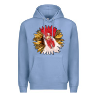 Colony Blue sunflower with rooster Premium Hoodie - RanaPortraitStore