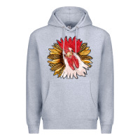 Heather Grey sunflower with rooster Premium Hoodie - RanaPortraitStore