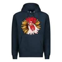 Navy sunflower with rooster Premium Hoodie - RanaPortraitStore
