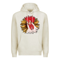 Oatmeal Heather sunflower with rooster Premium Hoodie - RanaPortraitStore