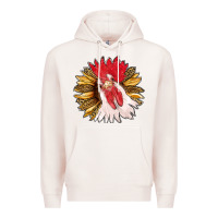 Pale Pink sunflower with rooster Premium Hoodie - RanaPortraitStore