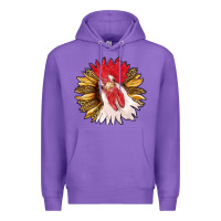 Purple sunflower with rooster Premium Hoodie - RanaPortraitStore