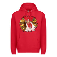 Red sunflower with rooster Premium Hoodie - RanaPortraitStore