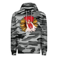 Slate Camo sunflower with rooster Premium Hoodie - RanaPortraitStore