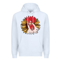 White sunflower with rooster Premium Hoodie - RanaPortraitStore