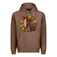 Chestnut sunflower with horse Premium Hoodie - RanaPortraitStore