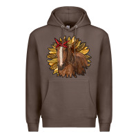 Coffee sunflower with horse Premium Hoodie - RanaPortraitStore