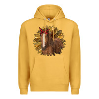 Mustard sunflower with horse Premium Hoodie - RanaPortraitStore