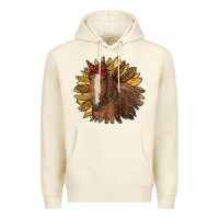 Sandshell sunflower with horse Premium Hoodie - RanaPortraitStore