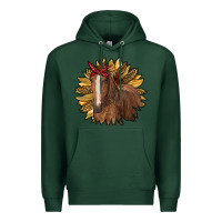 Sports Green sunflower with horse Premium Hoodie - RanaPortraitStore