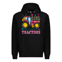 Black just a girl who loves tractors Premium Hoodie - Zillion Design Studio