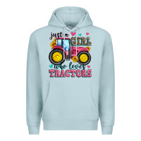 Blue Mist just a girl who loves tractors Premium Hoodie - Zillion Design Studio