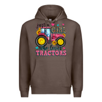 Coffee just a girl who loves tractors Premium Hoodie - Zillion Design Studio