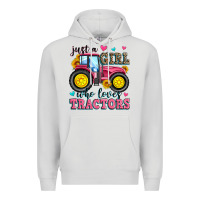 Dove Grey just a girl who loves tractors Premium Hoodie - Zillion Design Studio