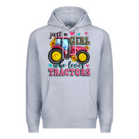Heather Grey just a girl who loves tractors Premium Hoodie - Zillion Design Studio