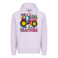 Lilac just a girl who loves tractors Premium Hoodie - Zillion Design Studio