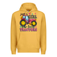 Mustard just a girl who loves tractors Premium Hoodie - Zillion Design Studio
