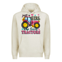 Oatmeal Heather just a girl who loves tractors Premium Hoodie - Zillion Design Studio