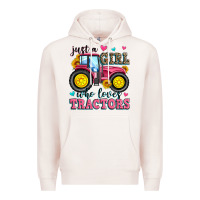 Pale Pink just a girl who loves tractors Premium Hoodie - Zillion Design Studio
