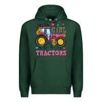 Sports Green just a girl who loves tractors Premium Hoodie - Zillion Design Studio