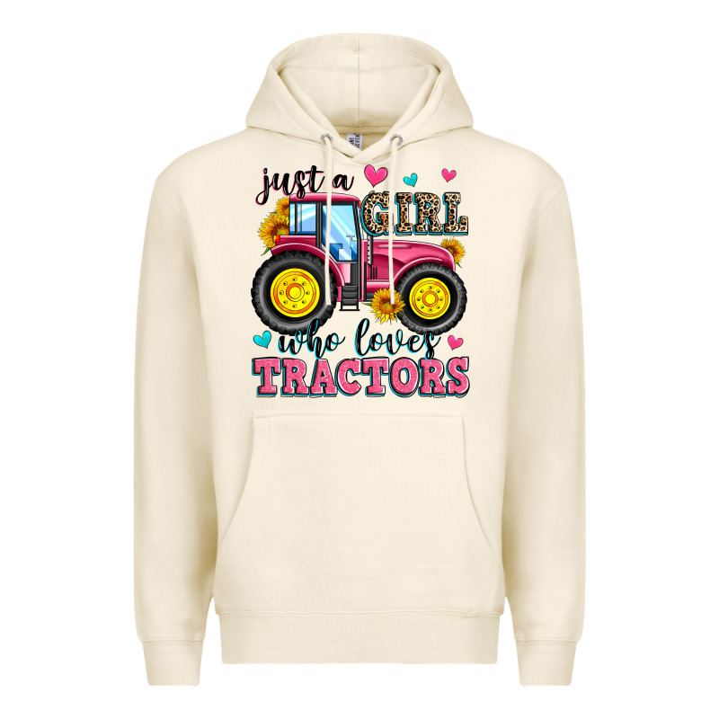 Just A Girl Who Loves Tractors Premium Hoodie by Zillion Design Studio | Teevron