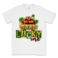 White St Patricks Lucky One Classic Tee - FaDigitalArtStudio