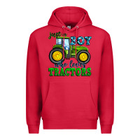Cardinal just a boy who loves tractors Premium Hoodie - Zillion Design Studio