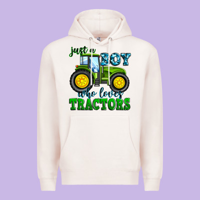 Just A Boy Who Loves Tractors Premium Hoodie Designed By Zillion Design Studio