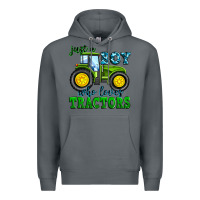 Rock just a boy who loves tractors Premium Hoodie - Zillion Design Studio