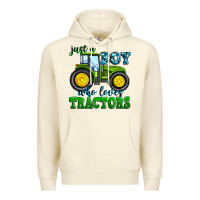 Sandshell just a boy who loves tractors Premium Hoodie - Zillion Design Studio
