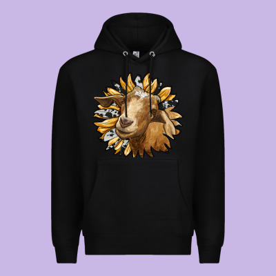 Sunflower With Goat Premium Hoodie Designed By Ranaportraitstore