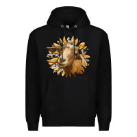 Black sunflower with goat Premium Hoodie - RanaPortraitStore