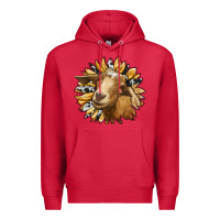 Cardinal sunflower with goat Premium Hoodie - RanaPortraitStore